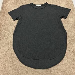 Joah Brown One Size Ribbed Tee Short Sleeve Gray